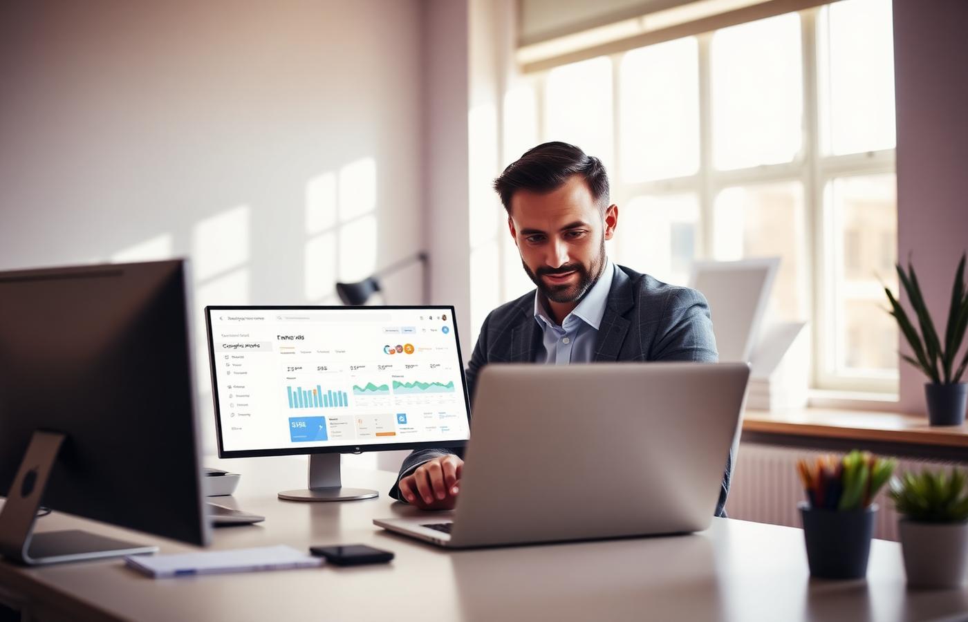 Google Ads Betreuung Wien – Auswertung einer Kampagne am Laptop