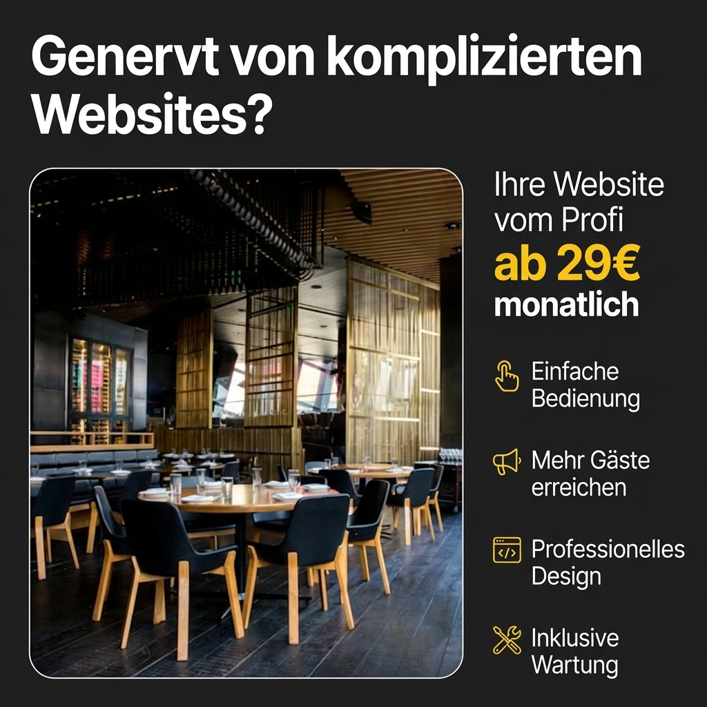 Social media ad – restaurant website from €29 per month by SocialBunnyMarketing