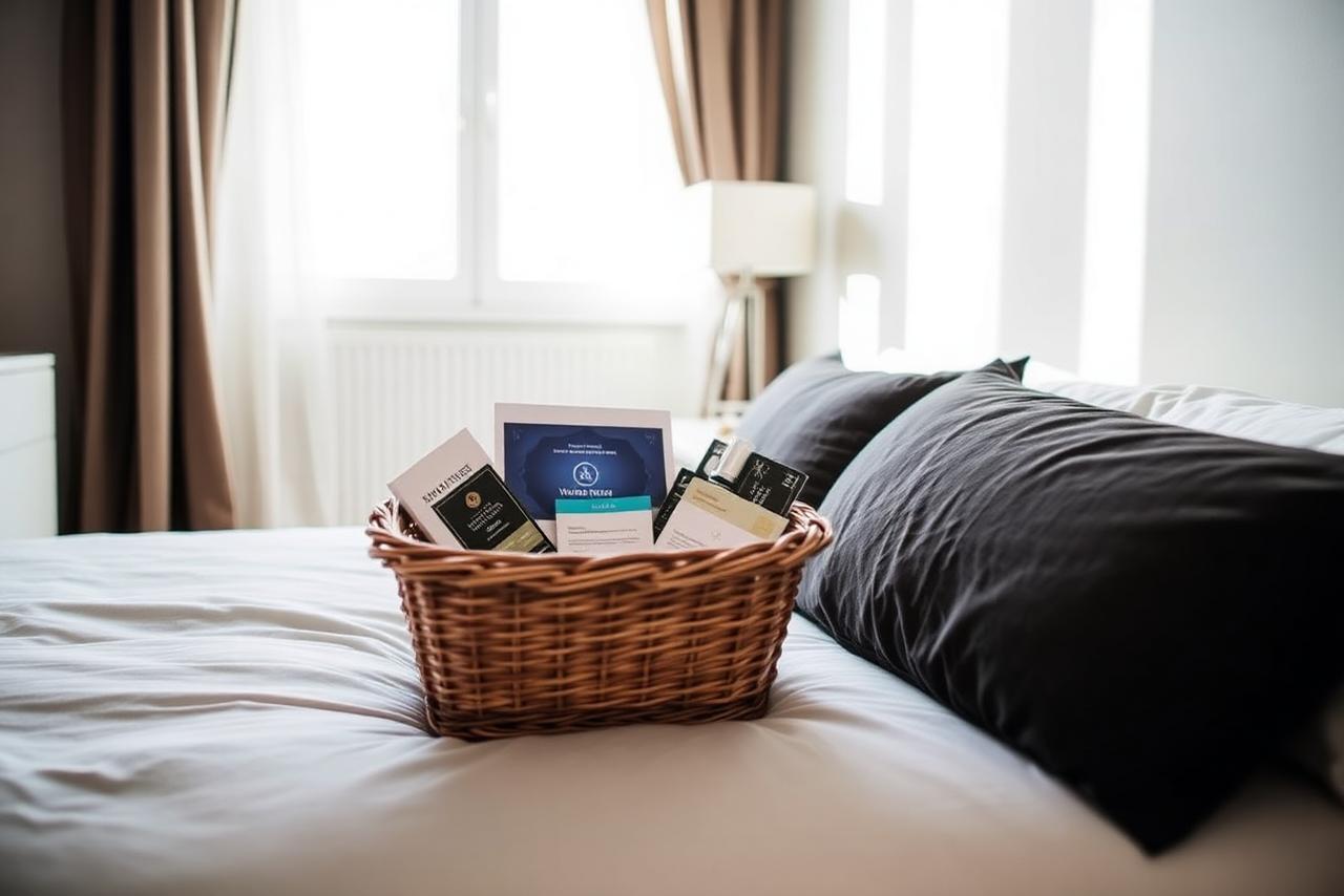 Welcome-Box mit Flyern in Airbnb Wien