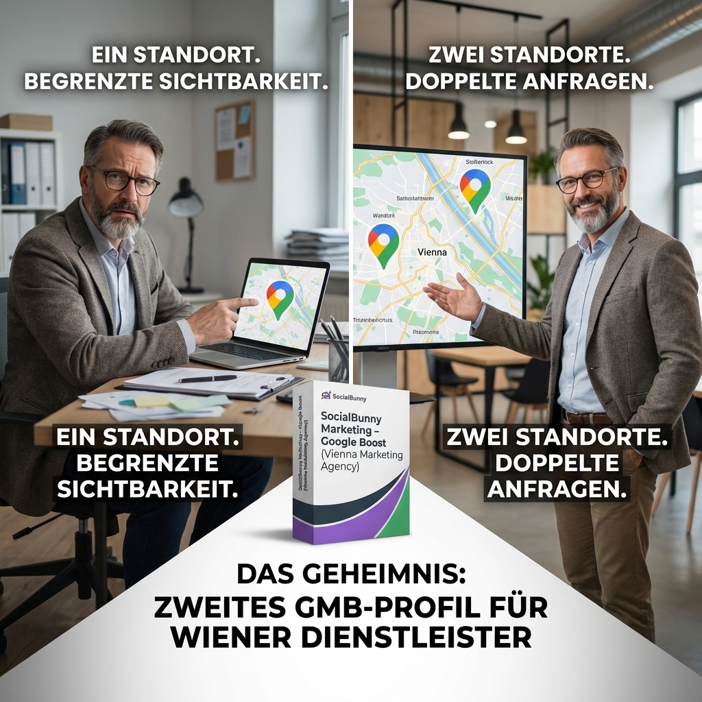 Google Boost Vergleich: Ein Standort vs. zwei Standorte – doppelte Anfragen mit zweitem Google Profil